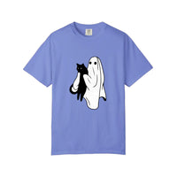 Comfort Colors® Ghost Holding A Black Cat Tee — Flo Blue