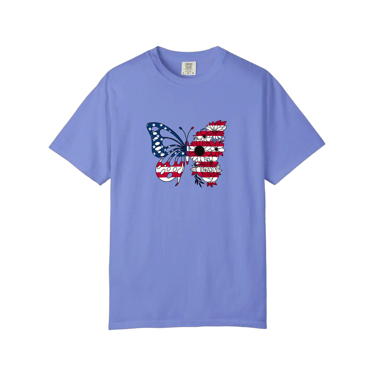 Comfort Colors® Patriotic Floral Butterfly Tee