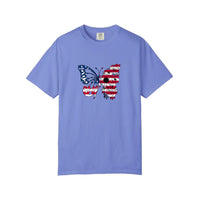 Comfort Colors® Patriotic Floral Butterfly Tee — Flo Blue