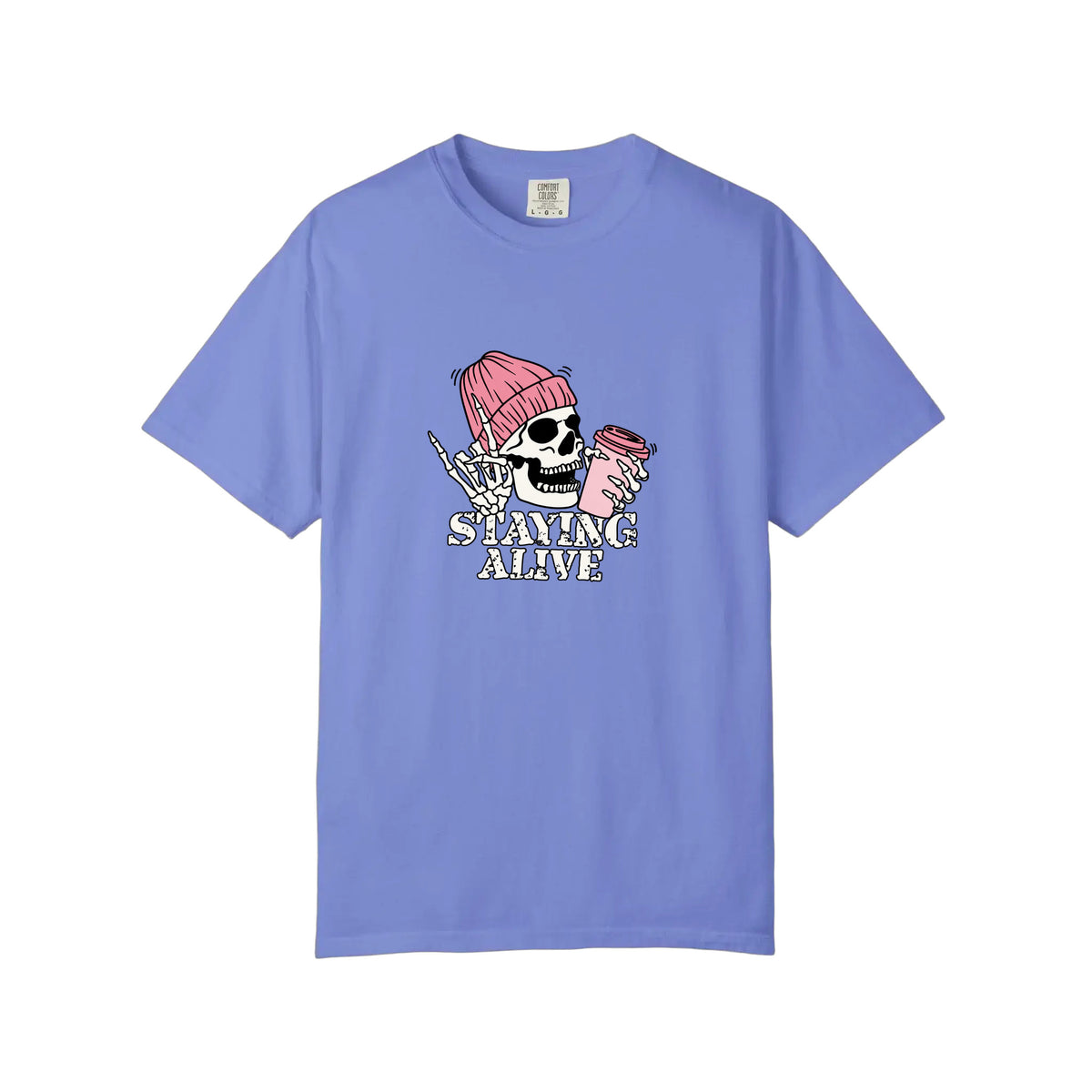Comfort Colors® Skeleton Staying Alive Tee