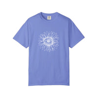 Comfort Colors® Line Art Sunflower Tee — Flo Blue