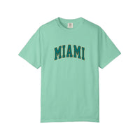 Comfort Colors® Miami Collegiate Arch Tee — Island Green