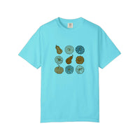 Comfort Colors® Nine Pumpkins In A Grid Tee — Lagoon Blue