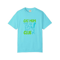 Comfort Colors® Cat Mom Club Tee — Lagoon Blue