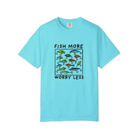 Comfort Colors® Fish More Worry Less Tee — Lagoon Blue