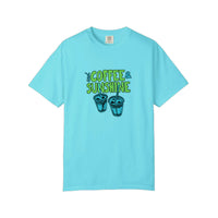 Comfort Colors® Iced Coffee And Sunshine Tee — Lagoon Blue