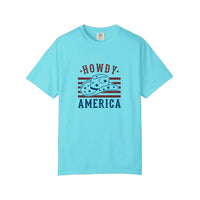 Comfort Colors® Howdy America Cowboy Hat Tee — Lagoon Blue