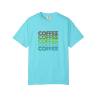 Comfort Colors® Retro Rainbow Coffee Stack Tee — Lagoon Blue