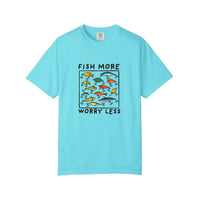 Comfort Colors® Fish More Worry Less Tee — Lagoon Blue