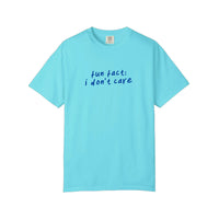 Comfort Colors® Fun Fact I Don't Care Tee — Lagoon Blue