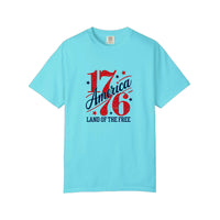 Comfort Colors® America 1776 Land Of The Free Tee — Lagoon Blue