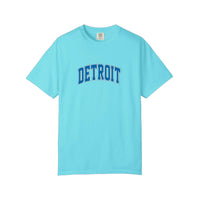 Comfort Colors® Detroit Varsity Arch Tee — Lagoon Blue