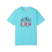 Comfort Colors® America Wildflower Freedom Tee — Lagoon Blue