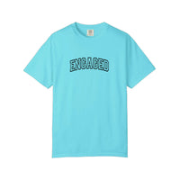 Comfort Colors® Engaged Varsity Arch Tee — Lagoon Blue