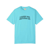 Comfort Colors® Abuelita Varsity Arch Tee — Lagoon Blue