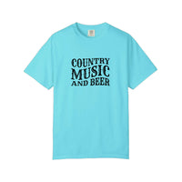 Comfort Colors® Country Music And Beer Tee — Lagoon Blue