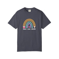 Comfort Colors® Teach Love Inspire Pencil Rainbow Tee — Navy