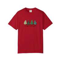 Comfort Colors® Merry And Bright Christmas Trees Tee — Red
