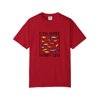Comfort Colors® Fish More Worry Less Tee — Red