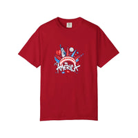 Comfort Colors® America Liberty Crown Graffiti Tee — Red