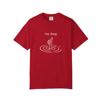 Comfort Colors® I'm Fine Drowning Thumbs Up Tee — Red