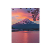 Sakura Framed Mount Fuji at Golden Sunset