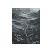 Cinematic Midnight Train Through Misty Mountain Valley
