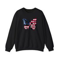 Patriotic Floral Butterfly Sweatshirt — Black