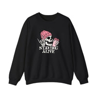 Skeleton Staying Alive Sweatshirt — Black