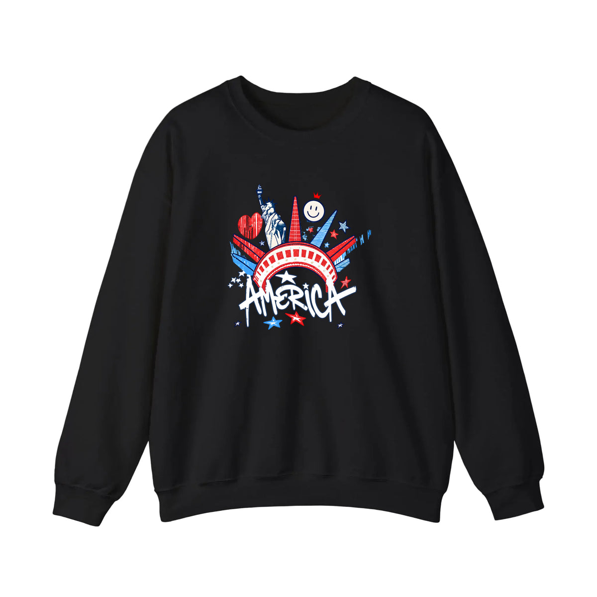 America Liberty Crown Graffiti Sweatshirt