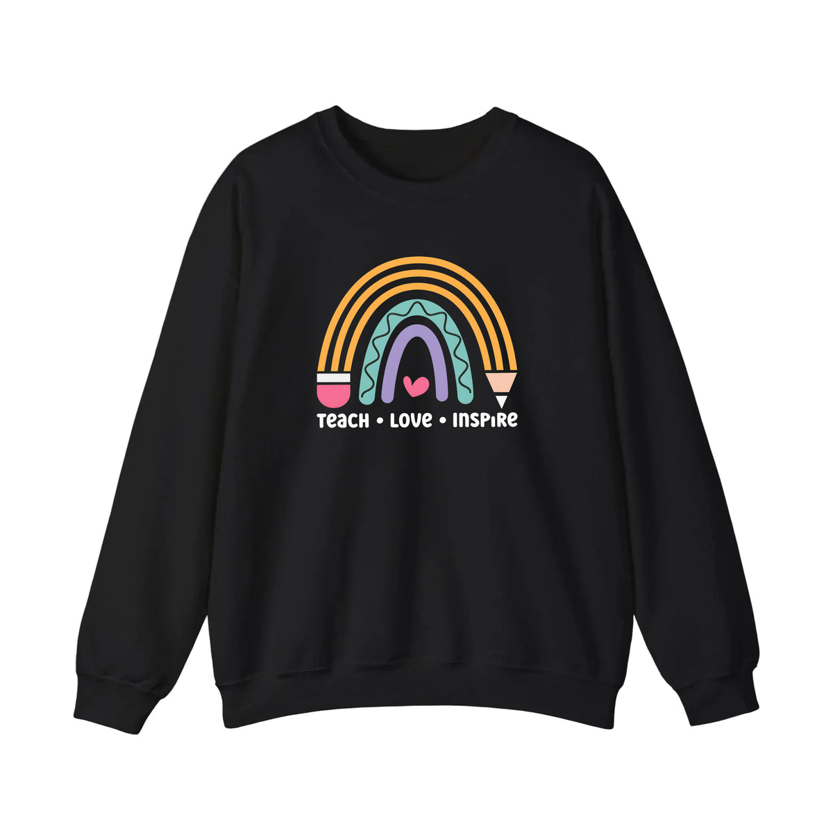 Teach Love Inspire Pencil Rainbow Sweatshirt