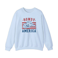 Howdy America Cowboy Hat Sweatshirt — Light Blue