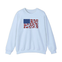 Stars And Stripes Fish Flag Sweatshirt — Light Blue