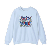 America Wildflowers Freedom Brave Sweatshirt — Light Blue