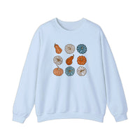 Nine Pumpkins In A Grid Sweatshirt — Light Blue