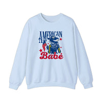 American Babe Cowgirl Flag Sweatshirt — Light Blue