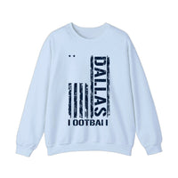 Dallas Football Distressed Flag Sweatshirt — Light Blue