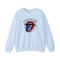 Party In The USA Lips Sweatshirt — Light Blue
