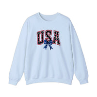 USA Varsity Star Bow Sweatshirt — Light Blue