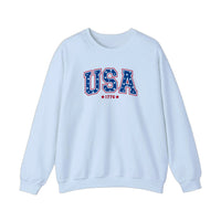 USA 1776 Varsity Stars Sweatshirt — Light Blue