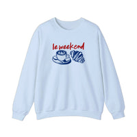 Le Weekend Coffee And Croissant Sweatshirt — Light Blue
