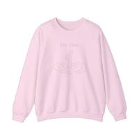 I'm Fine Drowning Thumbs Up Sweatshirt — Light Pink