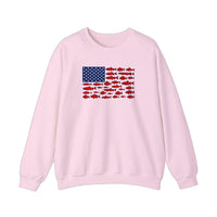 Stars And Stripes Fish Flag Sweatshirt — Light Pink