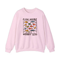 Fish More Worry Less Sweatshirt — Light Pink