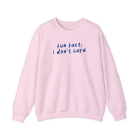 Fun Fact I Don't Care Sweatshirt — Light Pink