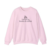 Fuelled By Books And Coffee Sweatshirt — Light Pink