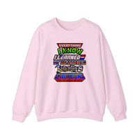 Everything I Know I Learned From 80s Cartoons Sweatshirt — Light Pink