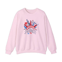 America Liberty Crown Graffiti Sweatshirt — Light Pink