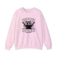 What Is Even Happening Raccoon Sweatshirt — Light Pink