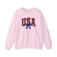 USA Varsity Star Bow Sweatshirt — Light Pink